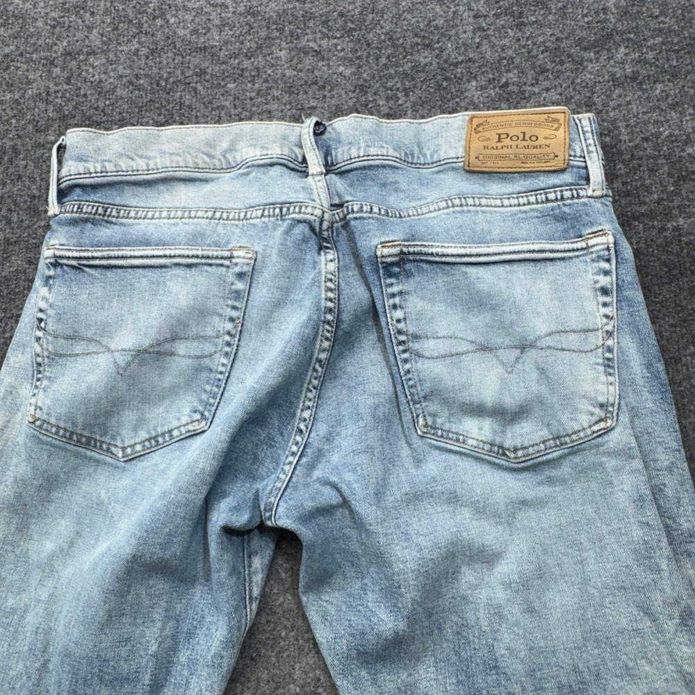 Polo Ralph Lauren Jeans Mens 33x30 Blue Varick Slim Straight Light Wash Stretch